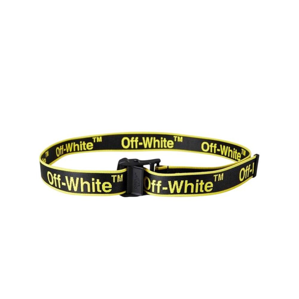 Off-White Unisex Adult Repeat Logo Belt / Black/Yellow